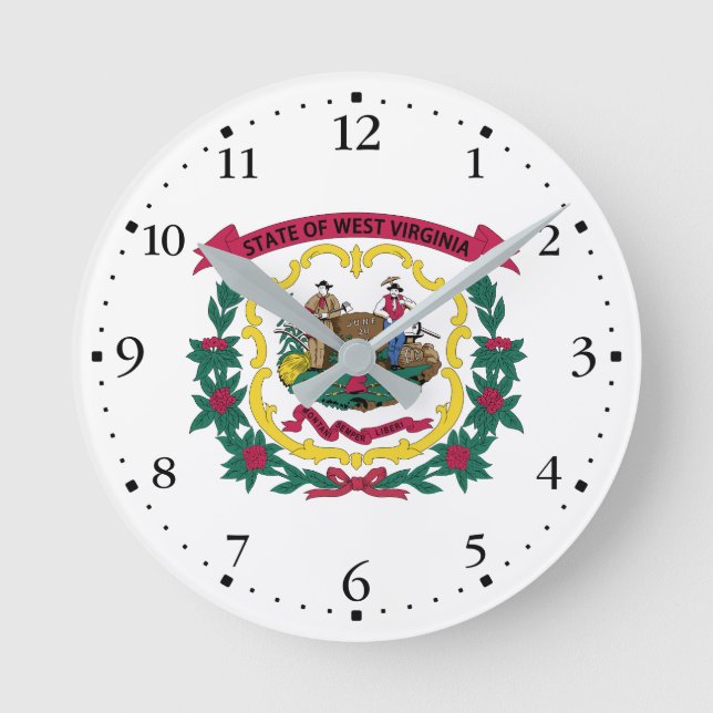West Virginia State Flag Round Clock (Front)