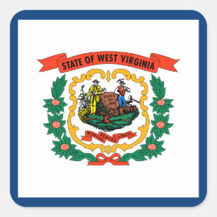 West Virginia State Flag Square Sticker