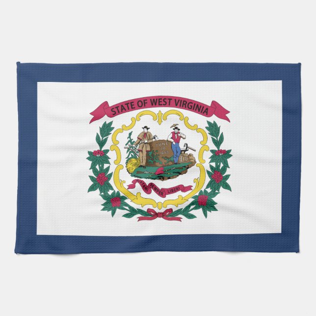 West Virginia State Flag Tea Towel (Horizontal)