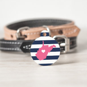 West Virginia State Heart Pet Tag