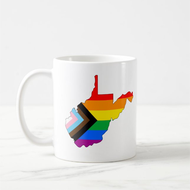 West Virginia State Pride LGBTQ Progress Pride Coffee Mug (Left)