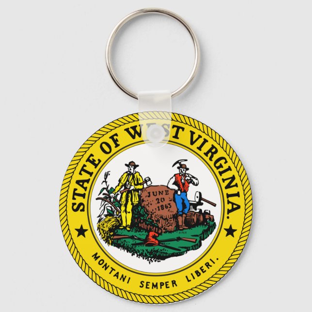 West Virginia State Seal Keychain (Front)