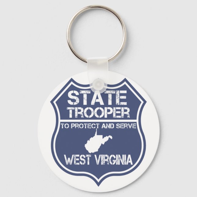West Virginia State Trooper Protect And Serve Key Ring (Front)