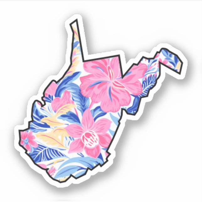 West Virginia - Summer Sticker - Lilly Inspired (Front)