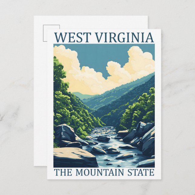 West Virginia the Mountain State USA Travel Place Postcard (Front/Back)