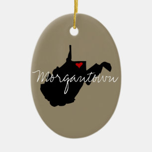 West Virginia Town Ceramic Ornament