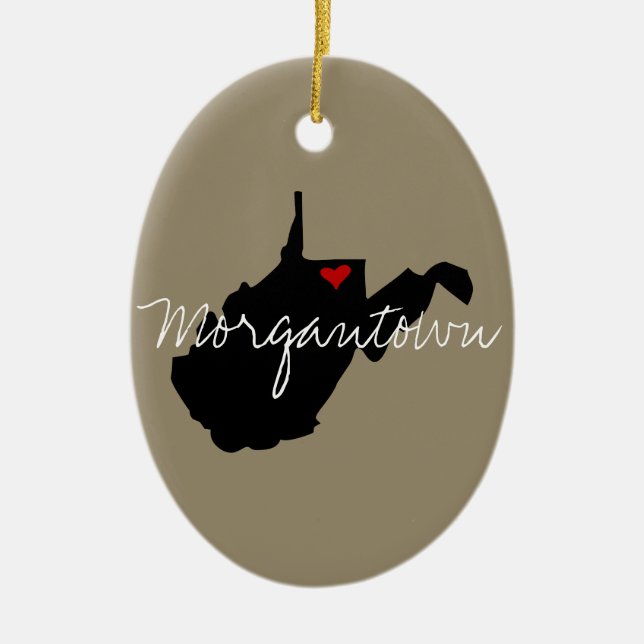West Virginia Town Ceramic Ornament (Front)
