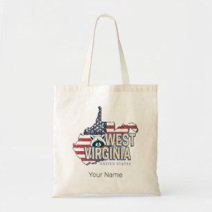 West Virginia United States Retro Map Vintage USA Tote Bag