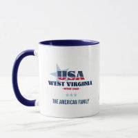 West Virginia USA 1863 Blue Star Personalised Mug