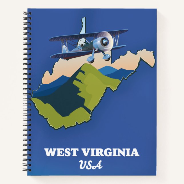 West Virginia USA map Notebook (Front)