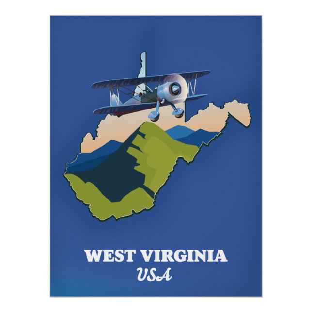 West Virginia USA map Poster (Front)