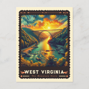 West Virginia   Vincent Van Gogh Inspired Postcard