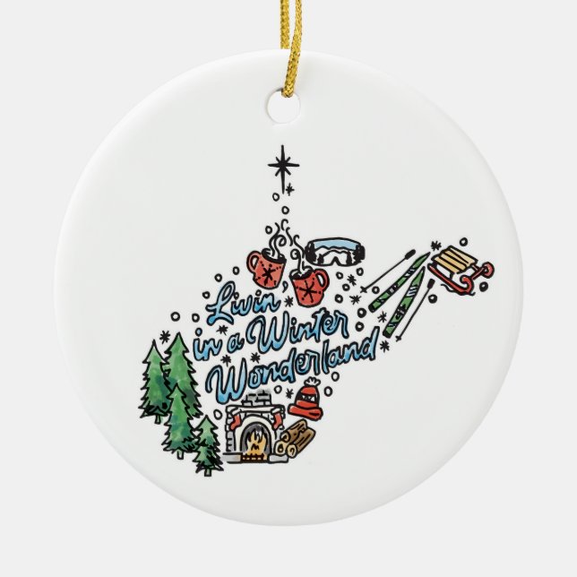 West Virginia Winter Wonderland Ornament (Front)
