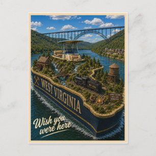 West Virginia   Wish You Were Here   State Series Postcard