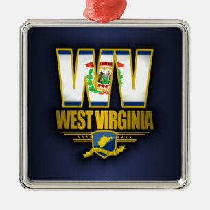 West Virginia (WV) Metal Ornament