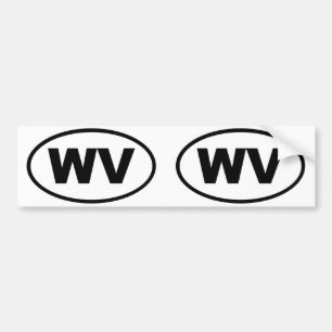 West Virginia WV oval Bumper Sticker