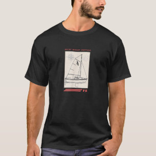 West Wight Potter 15 Sailboat Line Drawing T-Shirt