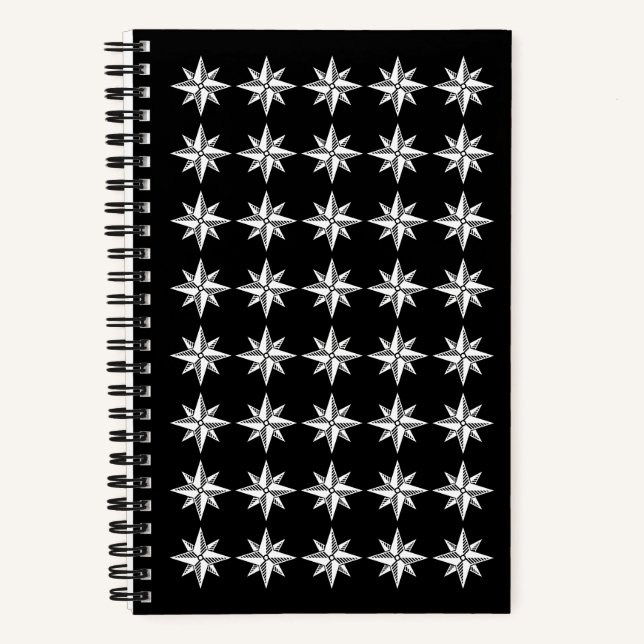 West Wind Postcards' Compass Logo Pattern Notebook (Front)