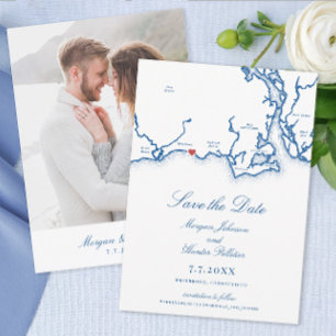 Westbrook CT Map Elegant Navy Blue Wedding Save The Date