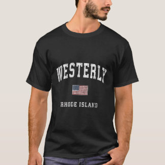 Westerly Rhode Island Ri Vintage American Flag Spo T-Shirt