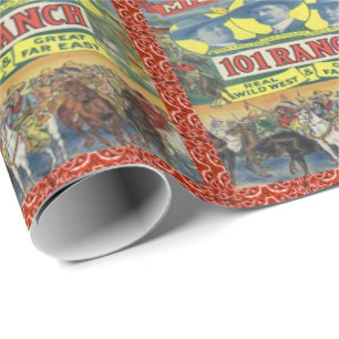 Western 101 Ranch Rodeo Cowboy Wrapping Paper