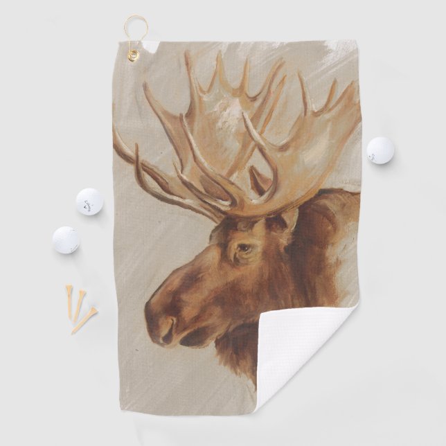 Western American Animal Study | Moose Portrait Golf Towel (InSitu)