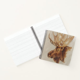 Western American Animal Study   Moose Portrait Notebook
