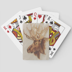 Western American Animal Study Moose Portrait Playing Cards