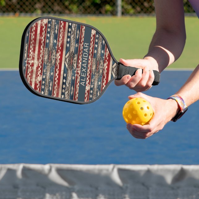 Western American Flag Pickleball Paddle (Insitu)