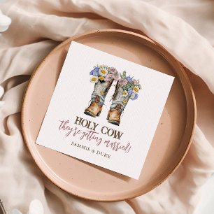 Western and Country Flowers Boots Rustic Wedding Napkin