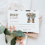 Western and Country Flowers Boots Rustic Wedding RSVP Card<br><div class="desc">Western and Country Flowers Boots Rustic Wedding Enclosure Card</div>