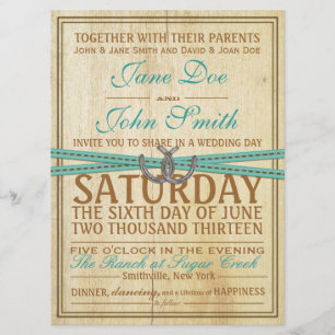 Western and Wood Wedding Invitation