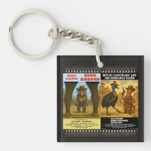 Western Animal Movie Poster Parody Key Ring