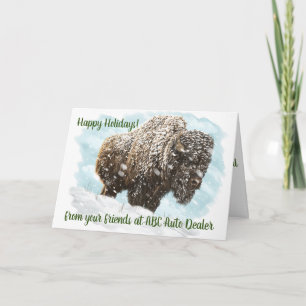 Western Art, Bison Christmas Card