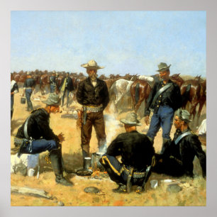Western Art “Cavalryman's Breakfast” Poster