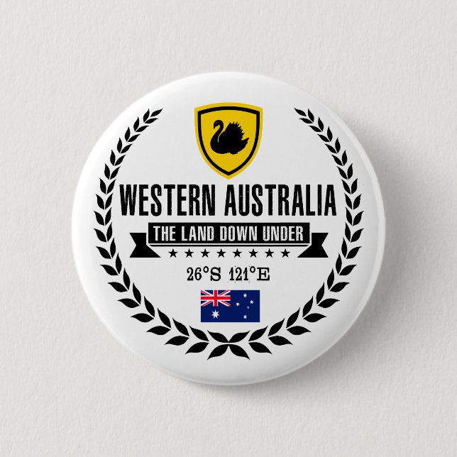 Western Australia 6 Cm Round Badge (Front)