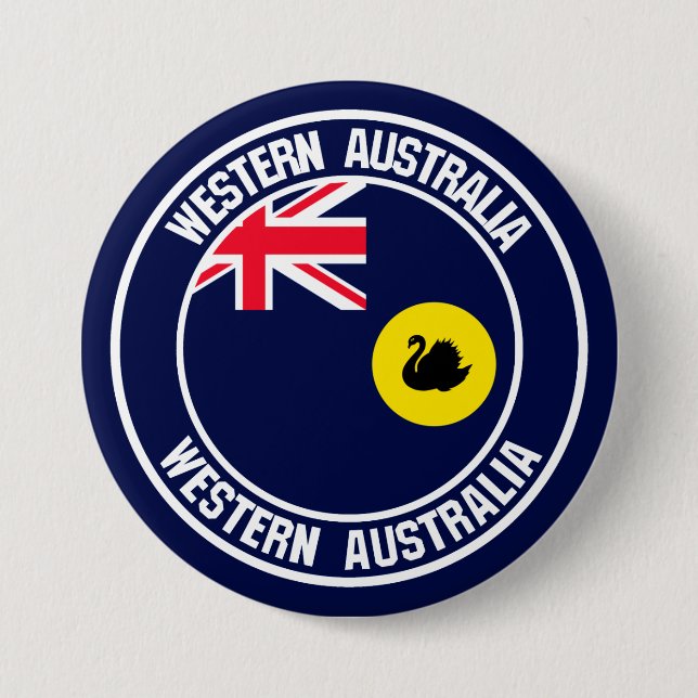 Western Australia Round Emblem 7.5 Cm Round Badge (Front)