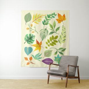 Western Autumn Leaves - Vintage Botanical Foliage Tapestry