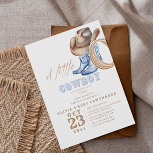 Western Baby Shower Cowboy Pastel Boots Invitation