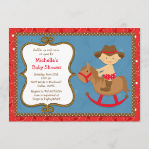Western Baby Shower Invitation Cowboy