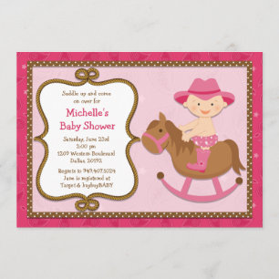 Western Baby Shower Invitation Cowgirl