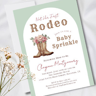 Western Baby Shower Not Her First Rodeo Sprinkle Invitation