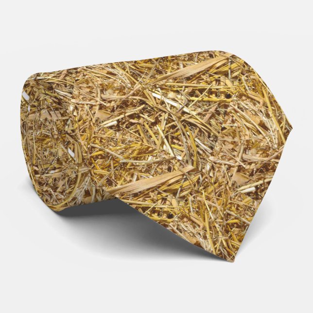 Western Bale Of Hay Print Necktie (Rolled)