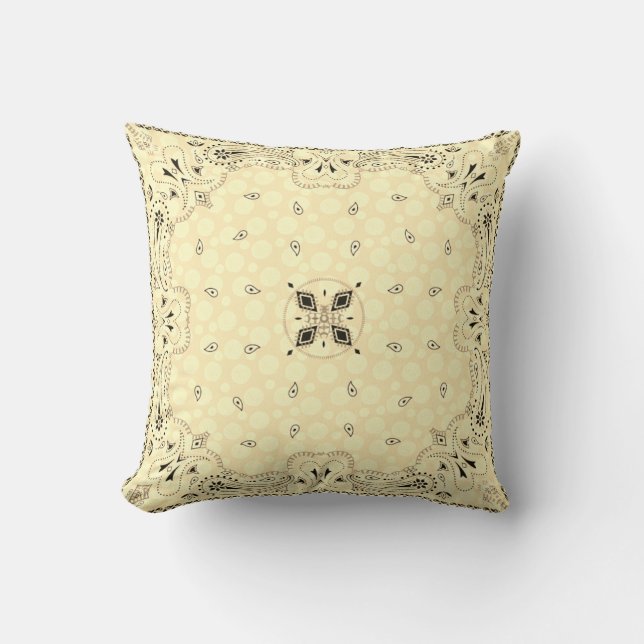 Western Bandanna Throw Pillow (Front)