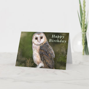 Western Barn Owl Birthday Card