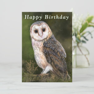 Western Barn Owl Happy Birthday Card
