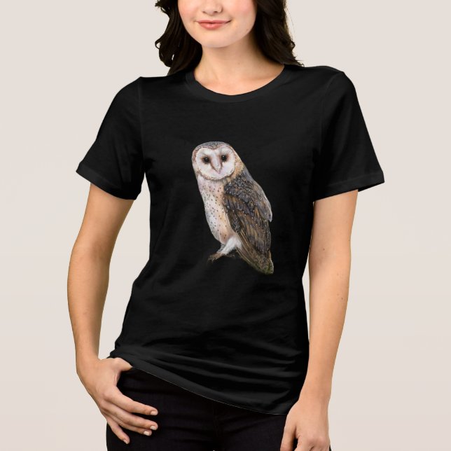 Western Barn Owl Tri-Blend Shirt (Front)
