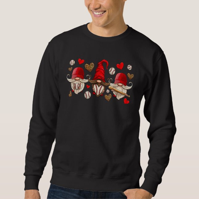 Western Baseball Gnome Leopard Baseball Player Men Sweatshirt (Front)