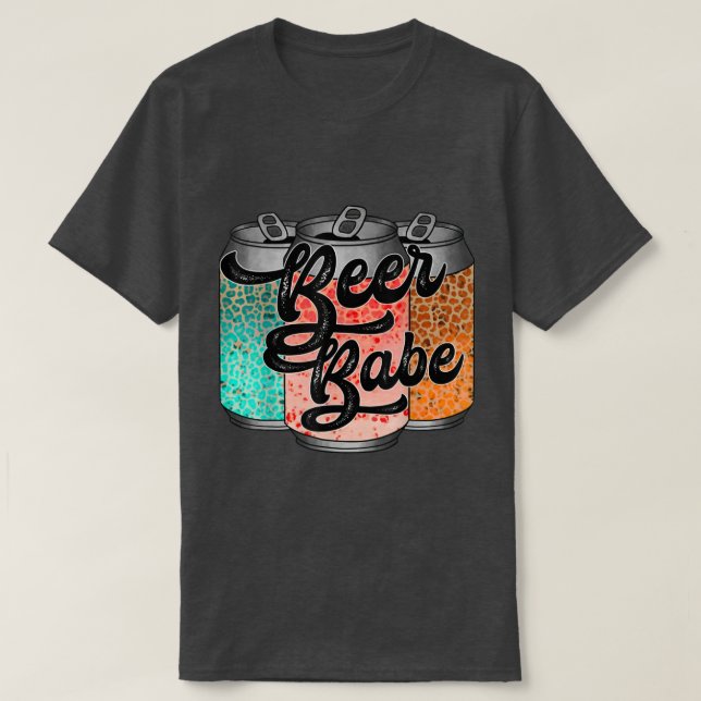 Western beer babe Country Music Leopard print  T-Shirt (Design Front)