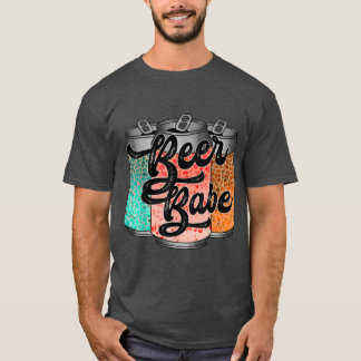 Western beer babe Country Music Leopard print T-Shirt